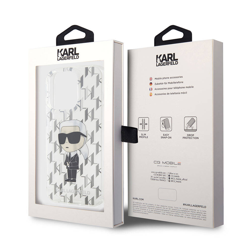 iPhone 15 Pro Kılıf Karl Lagerfeld IML İkonik Monogram Orjinal Lisanslı Kapak