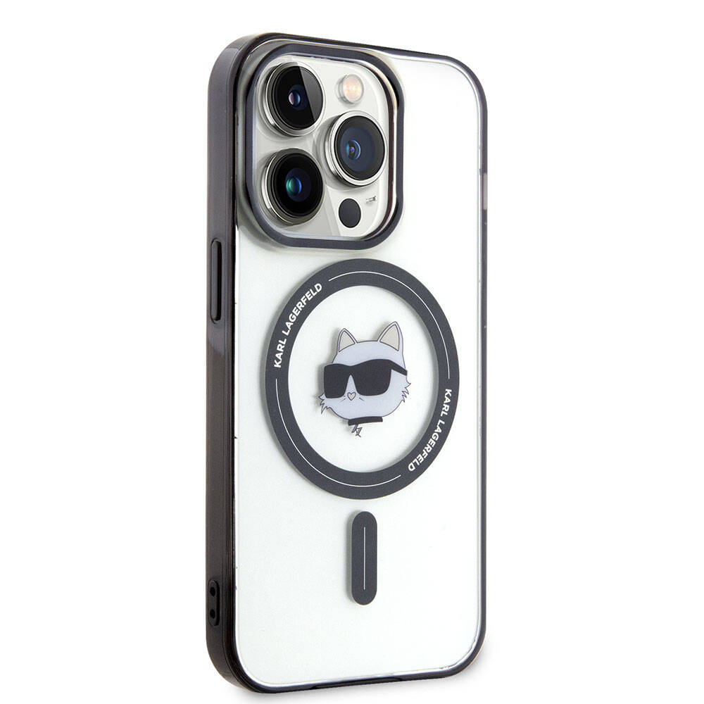 iPhone 15 Pro Kılıf Karl Lagerfeld M-safe Şarj Özellikli IML Choupette Orjinal Lisanslı Kapak