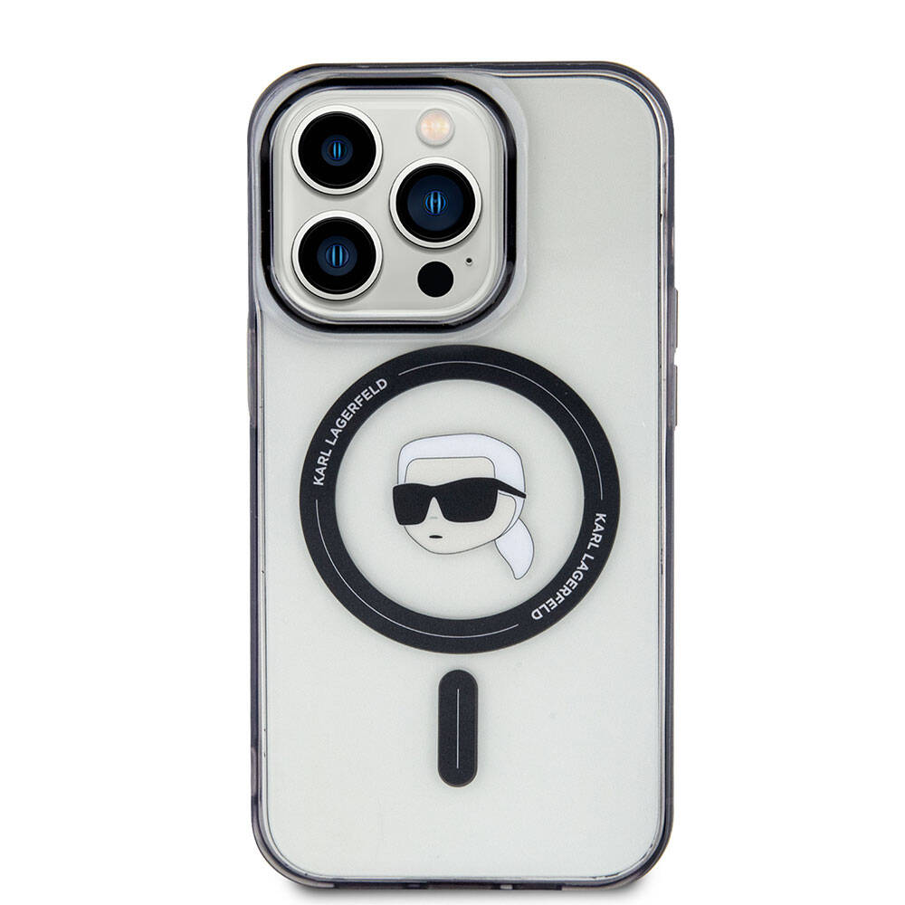 iPhone 15 Pro Kılıf Karl Lagerfeld M-safe Şarj Özellikli IML Karl Orjinal Lisanslı Kapak