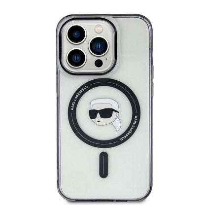 iPhone 15 Pro Kılıf Karl Lagerfeld M-safe Şarj Özellikli IML Karl Orjinal Lisanslı Kapak