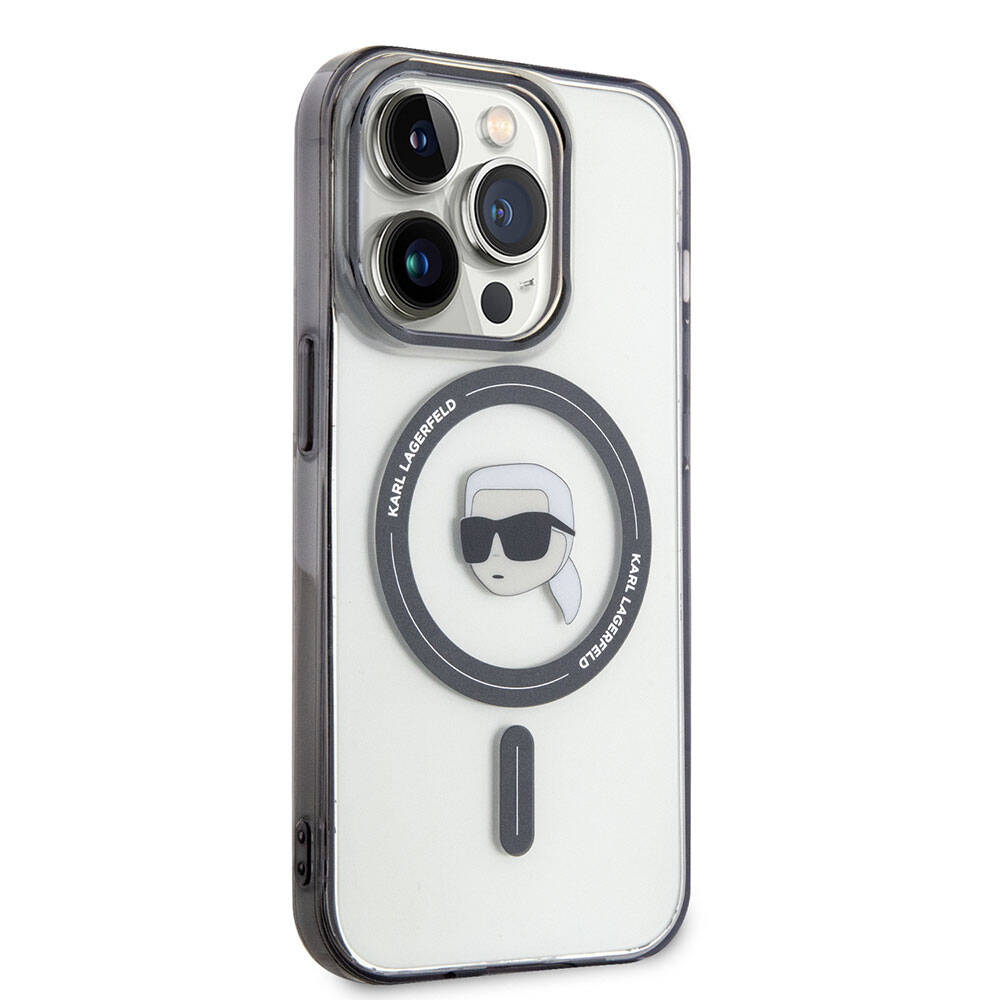 iPhone 15 Pro Kılıf Karl Lagerfeld M-safe Şarj Özellikli IML Karl Orjinal Lisanslı Kapak