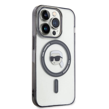 iPhone 15 Pro Kılıf Karl Lagerfeld M-safe Şarj Özellikli IML Karl Orjinal Lisanslı Kapak