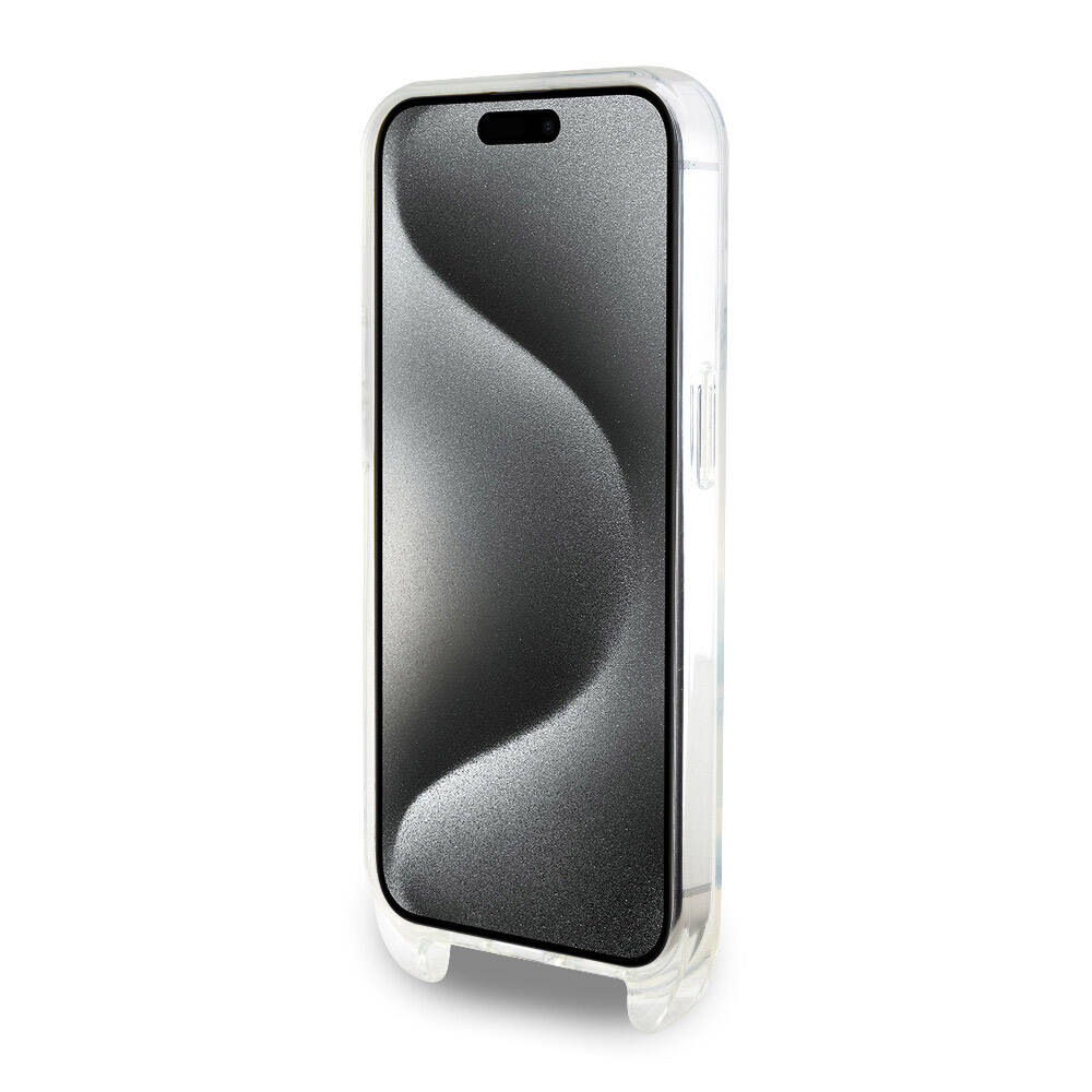 iPhone 15 Pro Kılıf Karl Lagerfeld Orjinal Lisanslı Boyun Askılı Choupette İkonik Crossbody Kapak