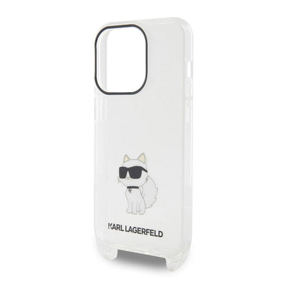 iPhone 15 Pro Kılıf Karl Lagerfeld Orjinal Lisanslı Boyun Askılı Choupette İkonik Crossbody Kapak
