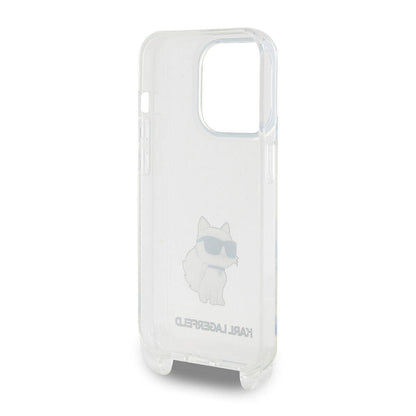 iPhone 15 Pro Kılıf Karl Lagerfeld Orjinal Lisanslı Boyun Askılı Choupette İkonik Crossbody Kapak
