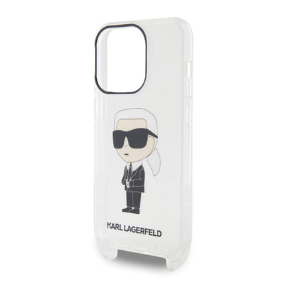 iPhone 15 Pro Kılıf Karl Lagerfeld Orjinal Lisanslı Boyun Askılı Karl İkonik Crossbody Kapak