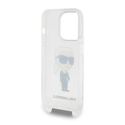 iPhone 15 Pro Kılıf Karl Lagerfeld Orjinal Lisanslı Boyun Askılı Karl İkonik Crossbody Kapak