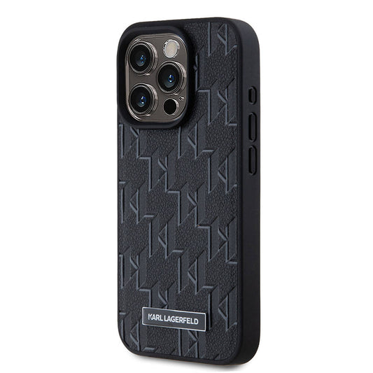 iPhone 15 Pro Kılıf Karl Lagerfeld Orjinal Lisanslı M-safe Şarj Özellikli KL Yazılı Hot Stamp Kapak