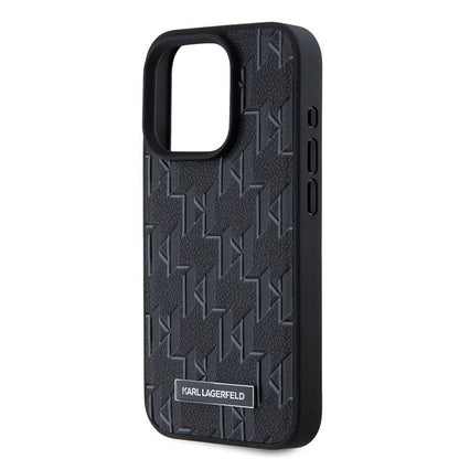 iPhone 15 Pro Kılıf Karl Lagerfeld Orjinal Lisanslı M-safe Şarj Özellikli KL Yazılı Hot Stamp Kapak