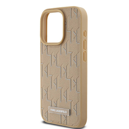 iPhone 15 Pro Kılıf Karl Lagerfeld Orjinal Lisanslı M-safe Şarj Özellikli KL Yazılı Hot Stamp Kapak