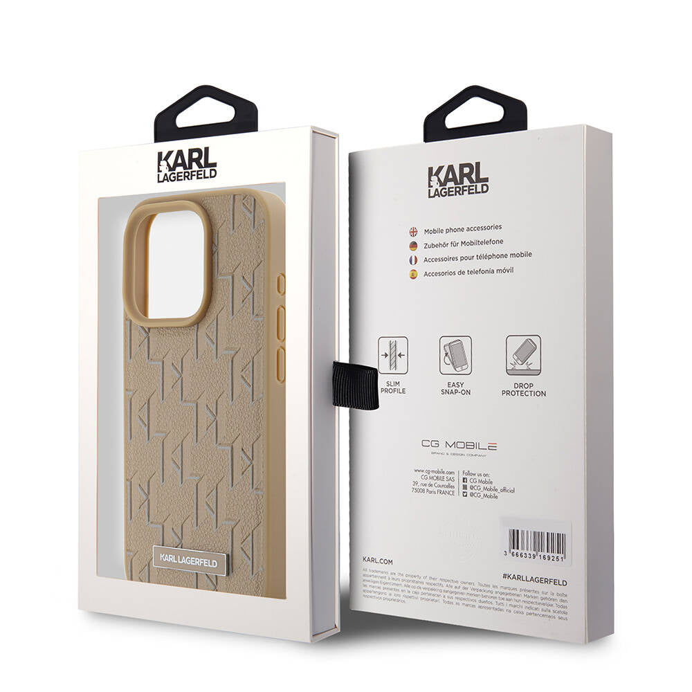 iPhone 15 Pro Kılıf Karl Lagerfeld Orjinal Lisanslı M-safe Şarj Özellikli KL Yazılı Hot Stamp Kapak