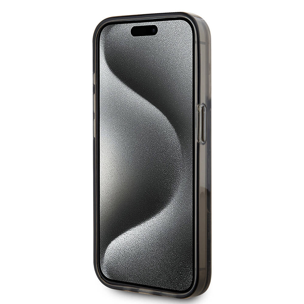 iPhone 15 Pro Kılıf Karl Lagerfeld Orjinal Lisanslı Simli KL Yazılı Monogram Gradıent Kapak
