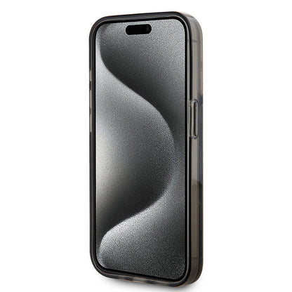 iPhone 15 Pro Kılıf Karl Lagerfeld Orjinal Lisanslı Simli KL Yazılı Monogram Gradıent Kapak