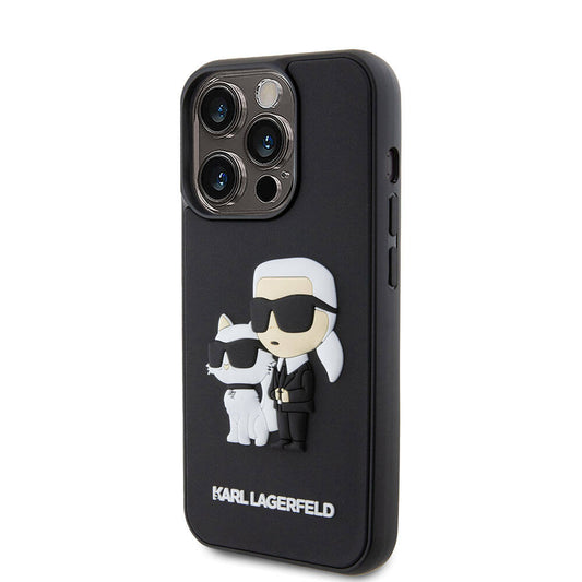 iPhone 15 Pro Kılıf Karl Lagerfeld Silikon 3D K&C Logo Orjinal Lisanslı Kapak
