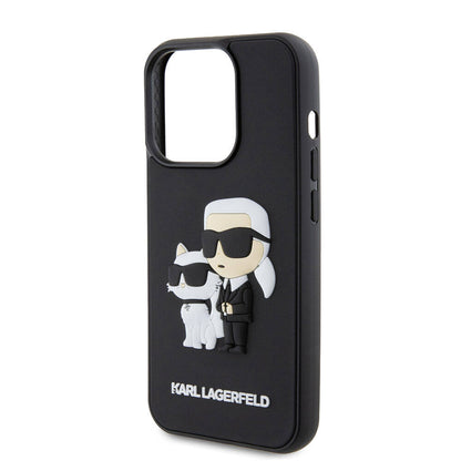 iPhone 15 Pro Kılıf Karl Lagerfeld Silikon 3D K&C Logo Orjinal Lisanslı Kapak