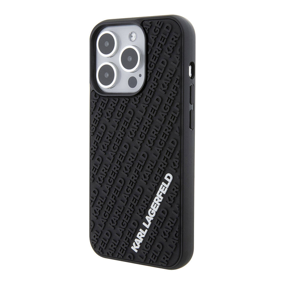 iPhone 15 Pro Kılıf Karl Lagerfeld Silikon 3D Multi Logo Orjinal Lisanslı Kapak