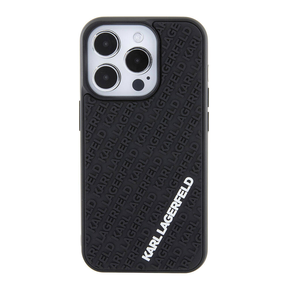 iPhone 15 Pro Kılıf Karl Lagerfeld Silikon 3D Multi Logo Orjinal Lisanslı Kapak