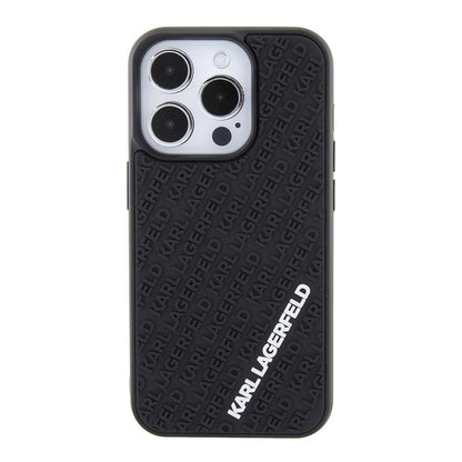 iPhone 15 Pro Kılıf Karl Lagerfeld Silikon 3D Multi Logo Orjinal Lisanslı Kapak