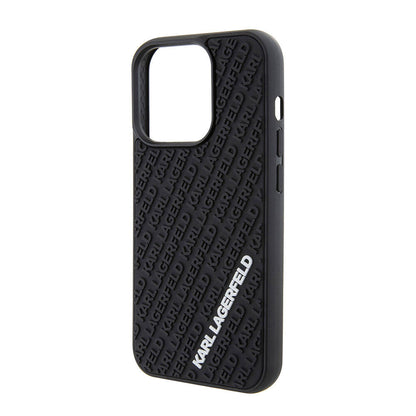 iPhone 15 Pro Kılıf Karl Lagerfeld Silikon 3D Multi Logo Orjinal Lisanslı Kapak
