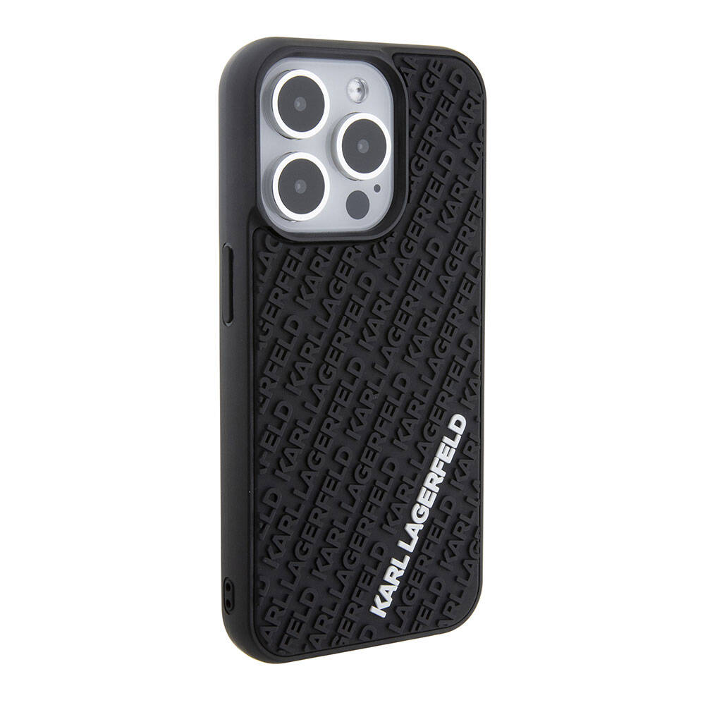 iPhone 15 Pro Kılıf Karl Lagerfeld Silikon 3D Multi Logo Orjinal Lisanslı Kapak
