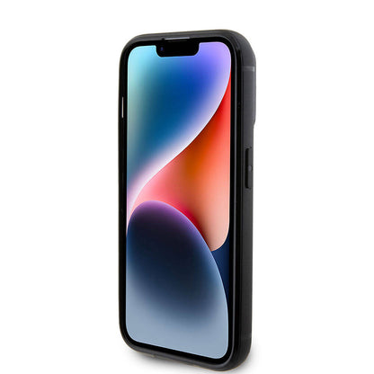 iPhone 15 Pro Kılıf Karl Lagerfeld Taşlı Metal Logo Orjinal Lisanslı Kapak