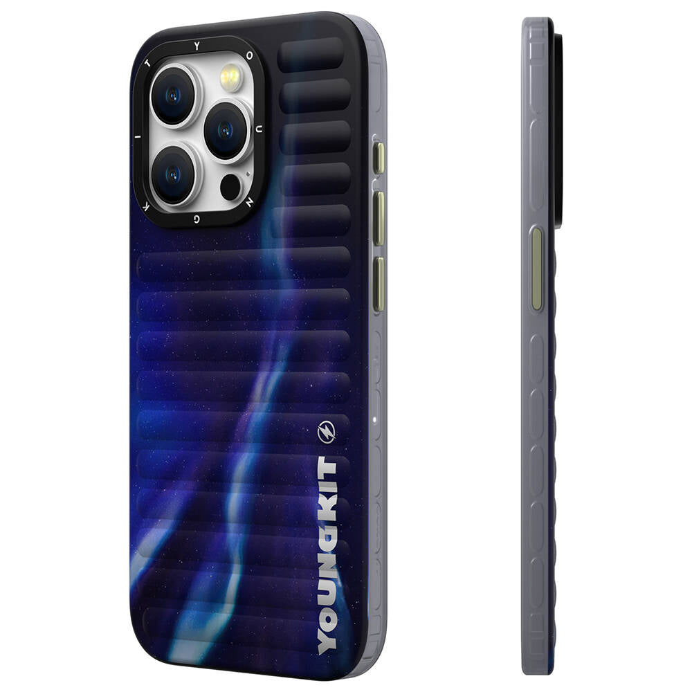 iPhone 15 Pro Kılıf Kuzey Işıkları Desenli Youngkit Aurora Serisi Kapak