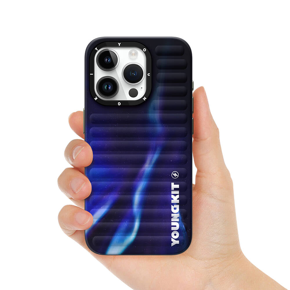 iPhone 15 Pro Kılıf Kuzey Işıkları Desenli Youngkit Aurora Serisi Kapak
