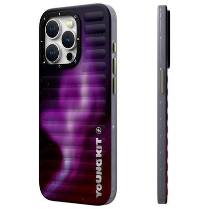 iPhone 15 Pro Kılıf Kuzey Işıkları Desenli Youngkit Aurora Serisi Kapak