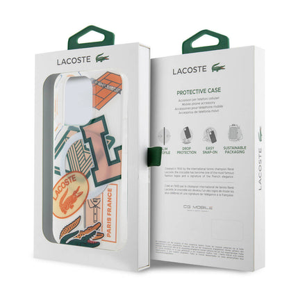 iPhone 15 Pro Kılıf Lacoste Orjinal Lisanslı M-safe Şarj Özellikli Çift Katmanlı Yamalar Desenli Kapak