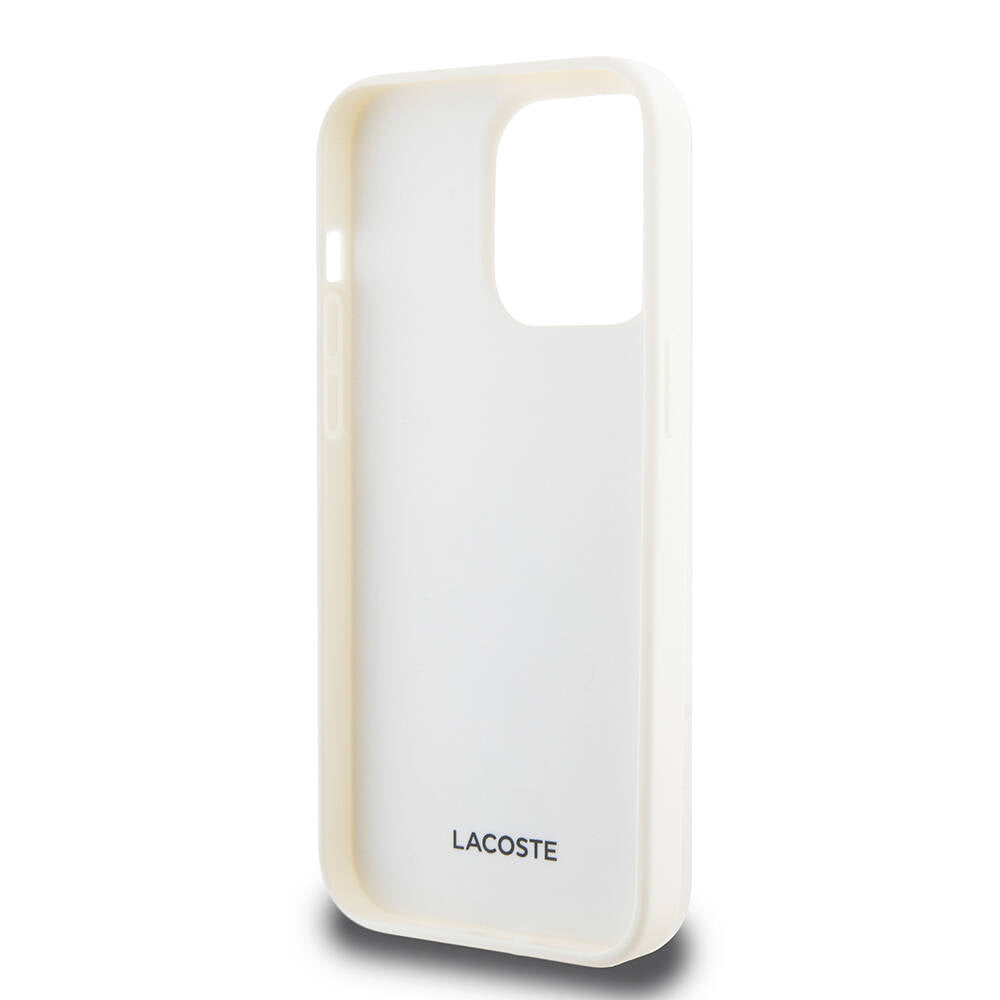 iPhone 15 Pro Kılıf Lacoste Orjinal Lisanslı M-safe Şarj Özellikli PU Deri Görünümlü Kartlıklı Karışık Monogram Desenli Kapak