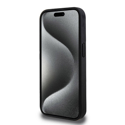 iPhone 15 Pro Kılıf Lacoste Orjinal Lisanslı M-safe Şarj Özellikli PU Deri Görünümlü Kartlıklı Karışık Monogram Desenli Kapak