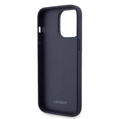 iPhone 15 Pro Kılıf Lacoste Orjinal Lisanslı M-safe Şarj Özellikli PU Deri Görünümlü Kartlıklı Karışık Monogram Desenli Kapak