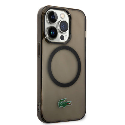 iPhone 15 Pro Kılıf Lacoste Orjinal Lisanslı M-safe Şarj Özellikli Transparan Timsah Logo Baskılı Kapak