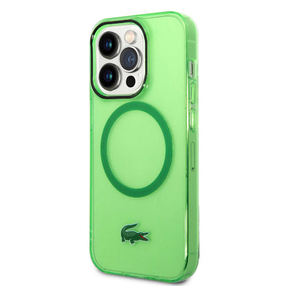 iPhone 15 Pro Kılıf Lacoste Orjinal Lisanslı M-safe Şarj Özellikli Transparan Timsah Logo Baskılı Kapak