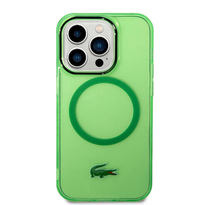 iPhone 15 Pro Kılıf Lacoste Orjinal Lisanslı M-safe Şarj Özellikli Transparan Timsah Logo Baskılı Kapak