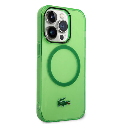 iPhone 15 Pro Kılıf Lacoste Orjinal Lisanslı M-safe Şarj Özellikli Transparan Timsah Logo Baskılı Kapak