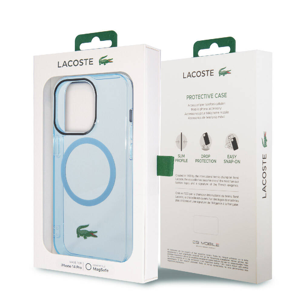 iPhone 15 Pro Kılıf Lacoste Orjinal Lisanslı M-safe Şarj Özellikli Transparan Timsah Logo Baskılı Kapak
