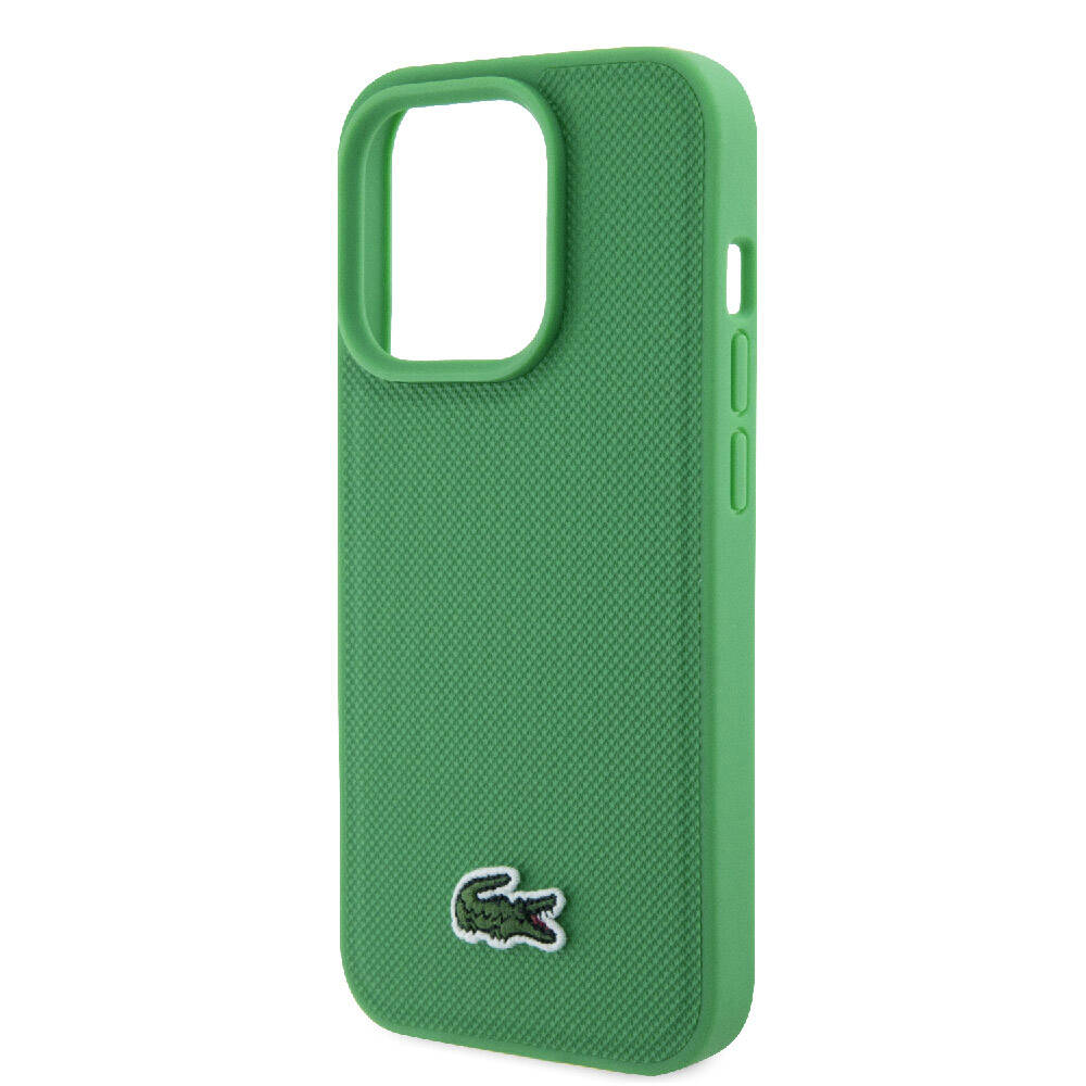 iPhone 15 Pro Kılıf Lacoste Orjinal Lisanslı PU Pike Desenli Arka Yüzey İkonik Timsah Dokuma Logolu Kapak