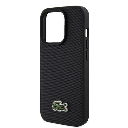 iPhone 15 Pro Kılıf Lacoste Orjinal Lisanslı PU Pike Desenli Arka Yüzey İkonik Timsah Dokuma Logolu Kapak