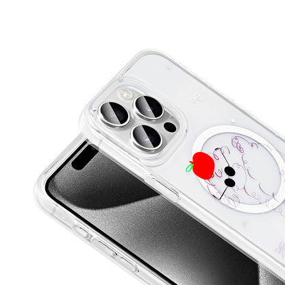Apple iPhone 15 Pro Kılıf M-Safe Şarj Özellikli Şeffaf Zore Folk Sert Kapak
