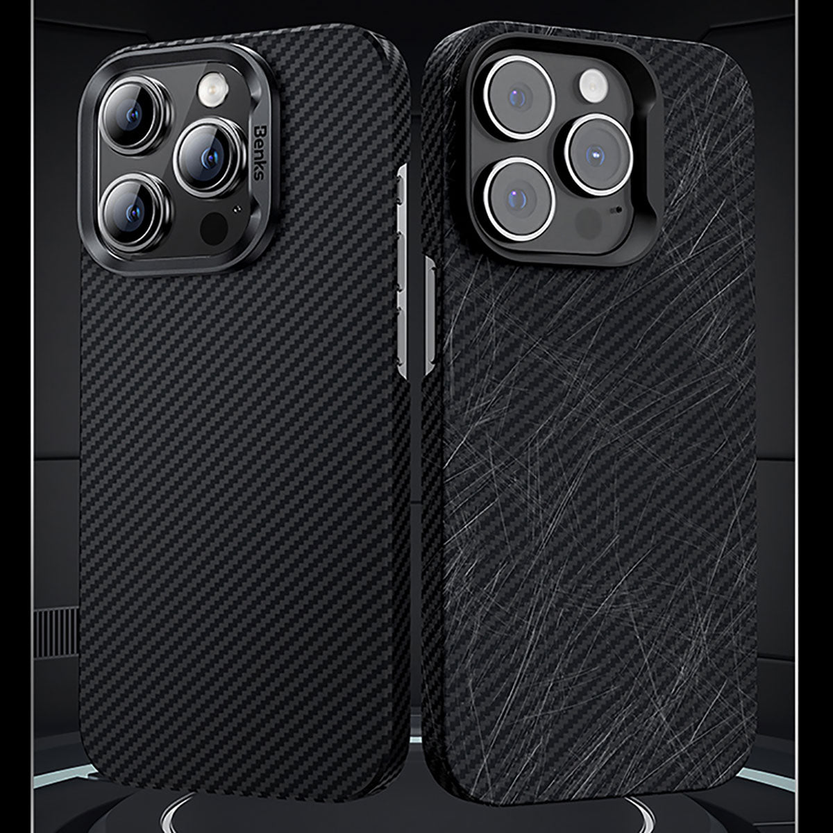 iPhone 15 Pro Kılıf M-safe Özellikli Karbon Fiber Benks Essential ArmorAir 600D Kevlar Kapak