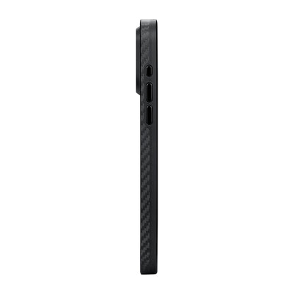 iPhone 15 Pro Kılıf M-safe Şarj Özellikli 1500D Aramid Fiber Pitaka Military-Grade Classic Serisi Black-Grey Twill Kapak