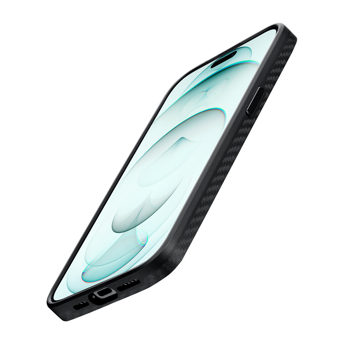 iPhone 15 Pro Kılıf M-safe Şarj Özellikli 1500D Aramid Fiber Pitaka Military-Grade Classic Serisi Black-Grey Twill Kapak