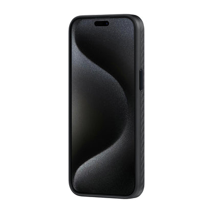 iPhone 15 Pro Kılıf M-safe Şarj Özellikli 1500D Aramid Fiber Pitaka Military-Grade Classic Serisi Black-Grey Twill Kapak