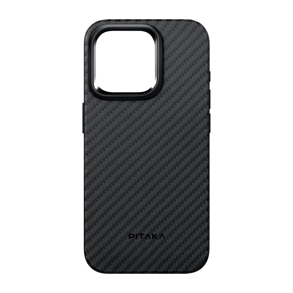 iPhone 15 Pro Kılıf M-safe Şarj Özellikli 1500D Aramid Fiber Pitaka Military-Grade Classic Serisi Black-Grey Twill Kapak