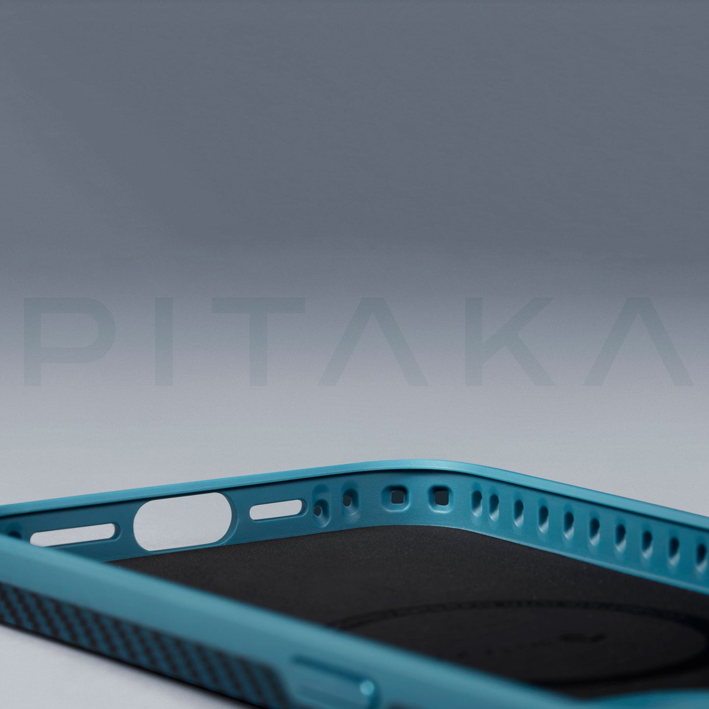iPhone 15 Pro Kılıf M-safe Şarj Özellikli 1500D Aramid Fiber Pitaka Military-Grade Classic Serisi Black-Grey Twill Kapak