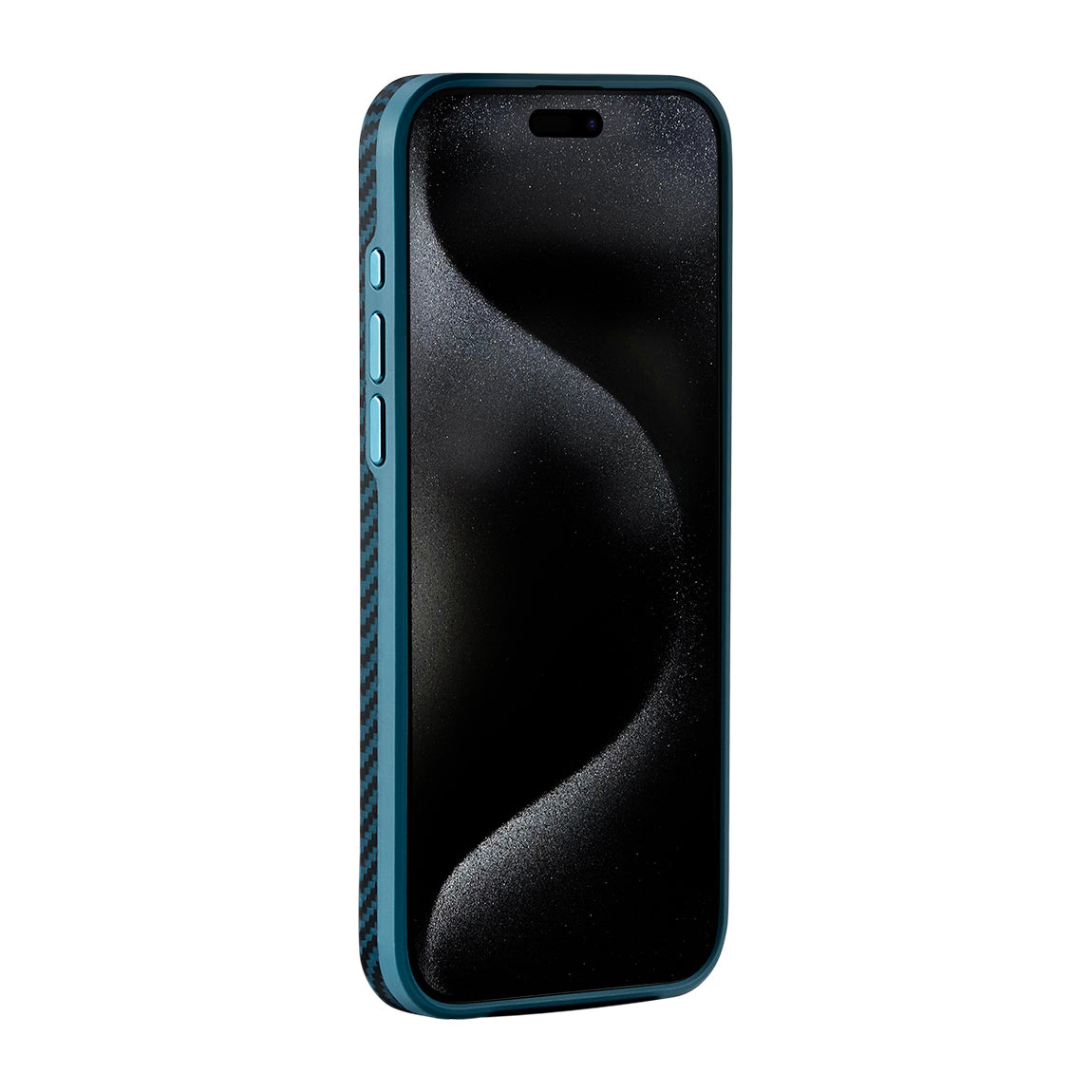 iPhone 15 Pro Kılıf M-safe Şarj Özellikli 1500D Aramid Fiber Pitaka Military-Grade Classic Serisi Black-Grey Twill Kapak