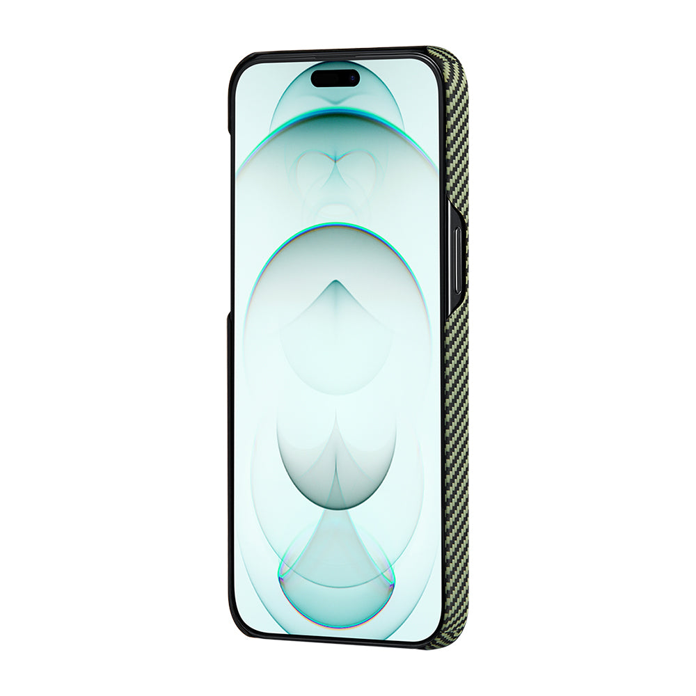 iPhone 15 Pro Kılıf M-safe Şarj Özellikli 600D Aramid Fiber Pitaka Tactile Woven Orchestra Serisi Overture Kapak