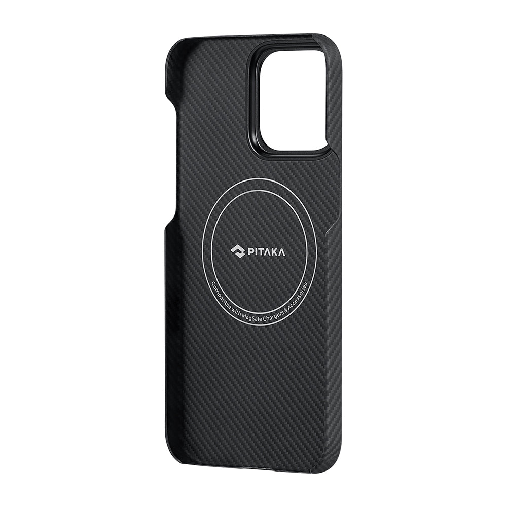 iPhone 15 Pro Kılıf M-safe Şarj Özellikli 600D Aramid Fiber Pitaka Tactile Woven Orchestra Serisi Rhapsody Kapak