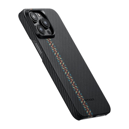 iPhone 15 Pro Kılıf M-safe Şarj Özellikli 600D Aramid Fiber Pitaka Tactile Woven Orchestra Serisi Rhapsody Kapak